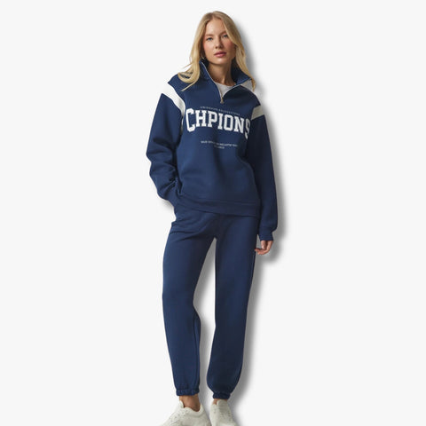 Half Zip Shoulder Stripe Track Suit for Female (Chpion)