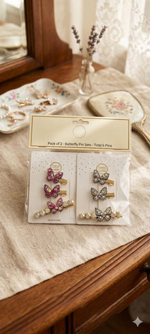 Pack of 2 Butterfly Pin Clips