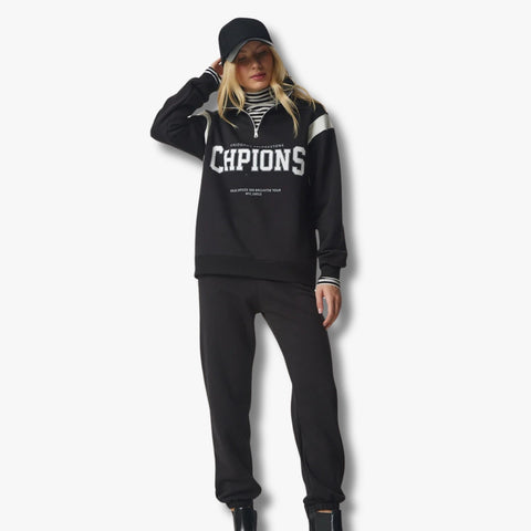 Half Zip Shoulder Stripe Track Suit for Female (Chpion)