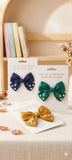 Pack of 3 Silk Hair Bows with Pearl Detailing