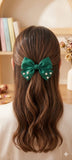 Pack of 3 Silk Hair Bows with Pearl Detailing