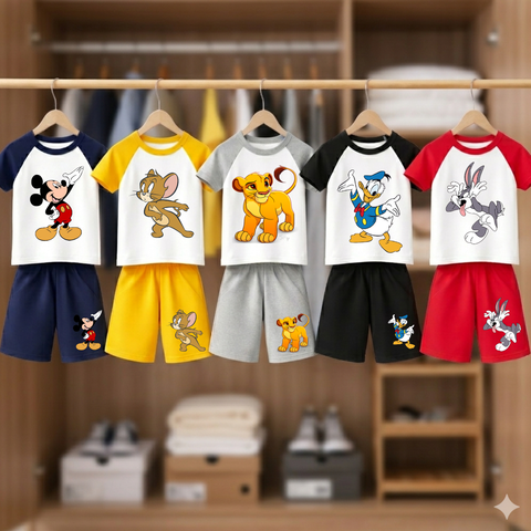 Pack of 5 Raglan Summer Suits for Kids