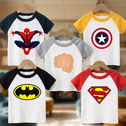 Pack of 5 Raglan Super Hero Tshirts