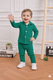 Teal Green Waffle Knit Set for Kids