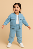 Premium Double pocket Zipper Tracksuit for Baby Girl