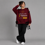 Over Sized Beggy Ribbon Eyelet Sweat Shirt for Women