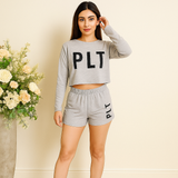 PLT Full Sleeve Short Nightsuit for Women