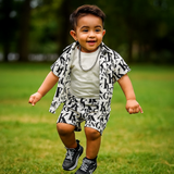 King Letters Print Summer Suit for Kids