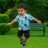 Kids Bluish Palm Beach Summer Suit