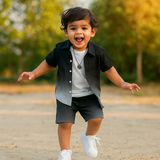 Kids Black Shaded Summer Suit