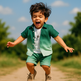 Kids Green Shaded Summer Suit