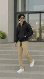 Black Half Zip Hoodie For Men