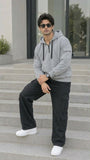 Grey Half Zip Hoodie For Men