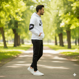 White with Black Panel Nik Tracksuit