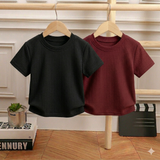 Pack of 2 Waffle Knit Half Sleeve Tshirts for Kids