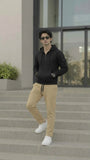 Black Half Zip Hoodie For Men