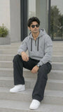 Grey Half Zip Hoodie For Men