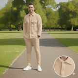 Safari Double Pocket Waffle Knit Co-ord Set for Men