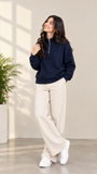 Black Quarter Zipper Sweatshirt