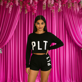 PLT Full Sleeve Short Nightsuit for Women