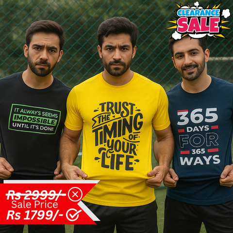 Pack of 3 Men's Half Sleeve Dri-Fit Tshirts