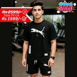 Loose Fit Contrast Summer Suit for Men