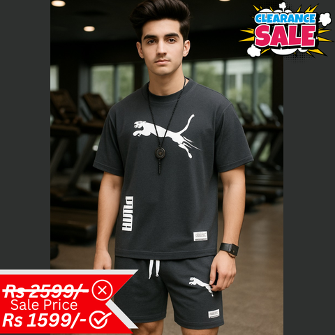 Loose Fit Contrast Summer Suit for Men