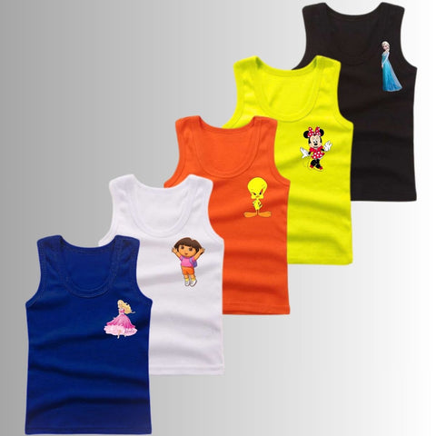 Pack of 5 Logo Tank Tops for Girls
