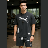 Loose Fit Contrast Summer Suit for Men