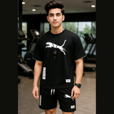 Loose Fit Contrast Summer Suit for Men