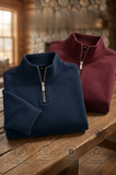 Mock Neck Quarter Zipper Sweat Shirts