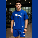 Loose Fit Contrast Summer Suit for Men