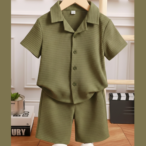 The Little Leisure Waffle Knit Co-ord Set for Kids