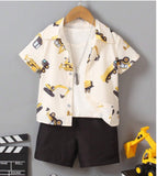 Kids Excavator printed Summer Suit