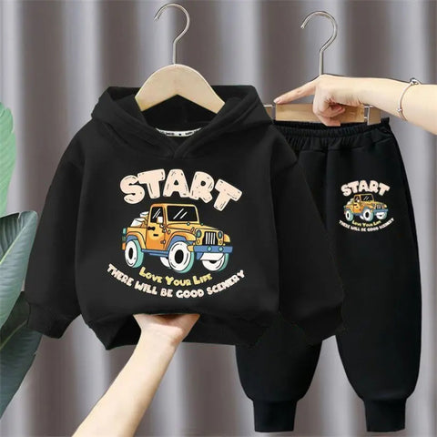 Printed Hooded Track Suit for Kids