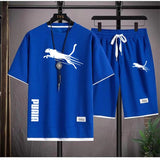 Loose Fit Contrast Summer Suit for Men