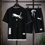 Loose Fit Contrast Summer Suit for Men