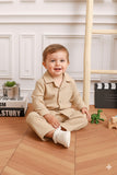 Beige Waffle Knit Set for Kids