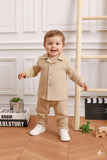 Beige Waffle Knit Set for Kids