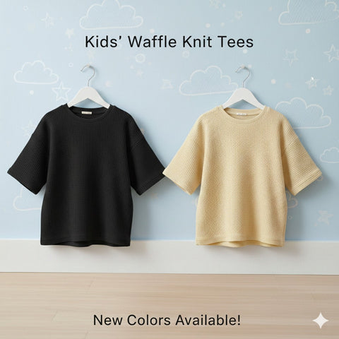 Pack of 2 Waffle Knit Half Sleeve Tshirts for Kids
