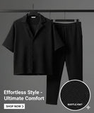 Oasis Button Down Waffle Knit Co-ord Set for Men