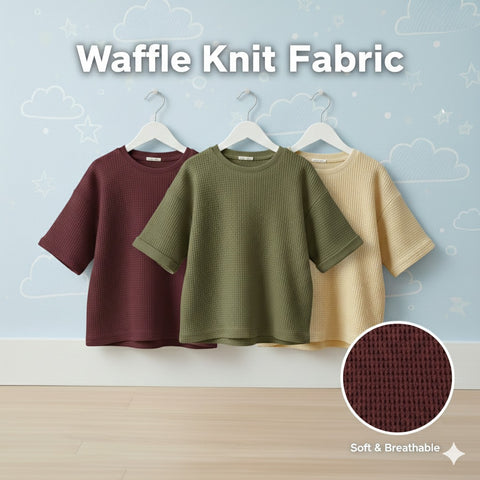 Pack of 3 Waffle Knit Half Sleeve Tshirts for Kids