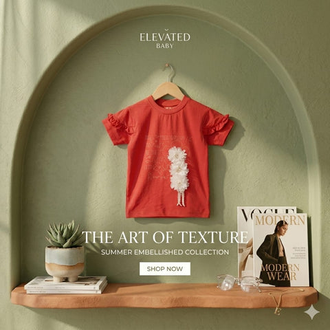 Flower Embellishment Tshirts For Baby Girls