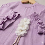 Flower Embellishment Tshirts For Baby Girls
