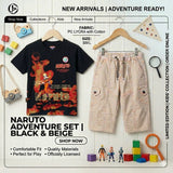 Naruto Round Neck Tshirt with Contrast Short for Kids