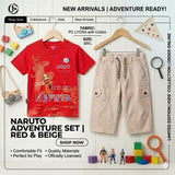 Naruto Round Neck Tshirt with Contrast Short for Kids