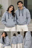 Half Zip Grey Hoodies For Couples