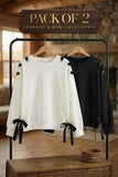 Pack of 2 Grommet & Bow Sweatshirts for Girls