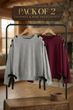 Pack of 2 Grommet & Bow Sweatshirts for Girls