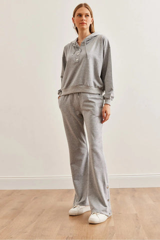 Button Hooded TrackSuit for Female